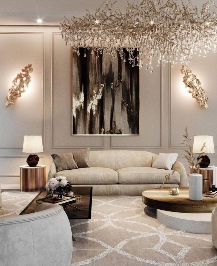 neoclassic modern living room