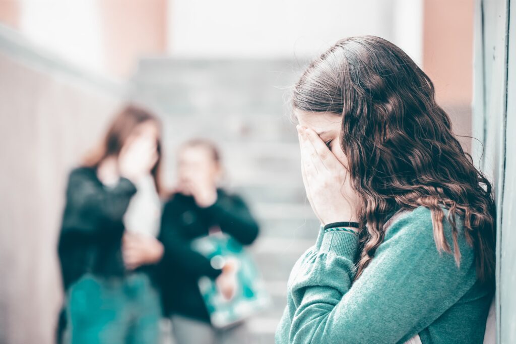 Bullied child at the school.